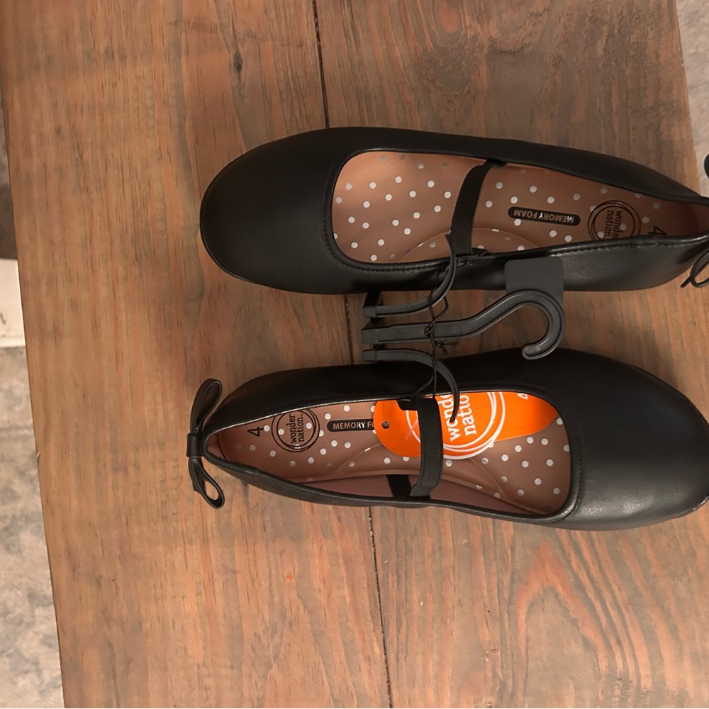 Wonder Nation Black Kids Dress Shoes